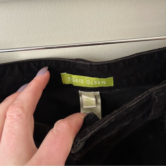 Sigrid Olsen Corduroy Black Bootcut High Rise Pants Women’s Size 10 - Picture 2 of 4